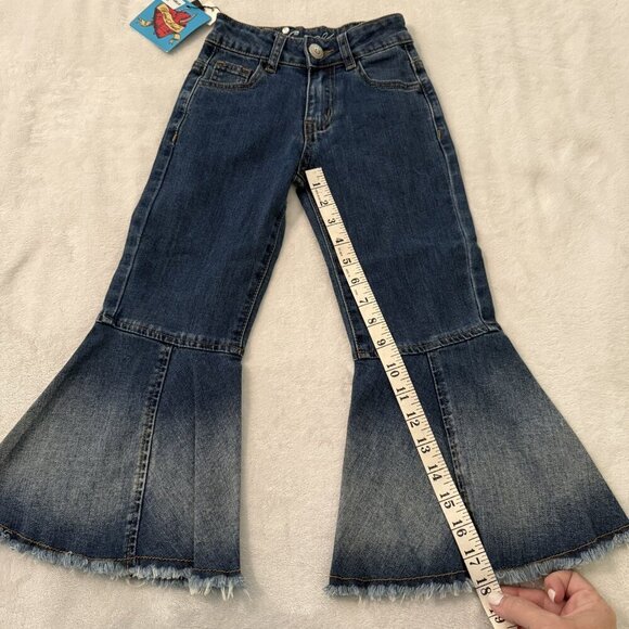 Wired Heart Little Girls Flare Bell Bottom Blue Jeans Size 5 NWT - Picture 6 of 8